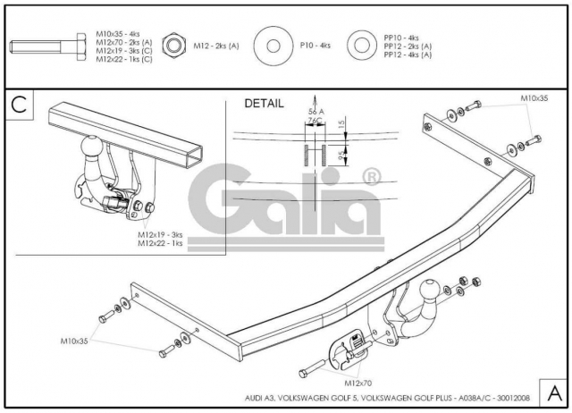 Фаркоп швидкознімний Volkswagen Golf V 2003-2008 (хетчбек) #16