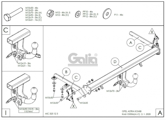 Фаркоп швидкознімний Opel Astra H 2004-2010 (універсал) #13