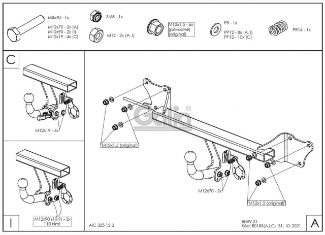 Фаркоп швидкознімний BMW X1 E84 2009-2015 (окрім M-пакету) #11