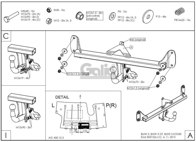 Фаркоп швидкознімний BMW 3 Series F30 2012-2018 #15