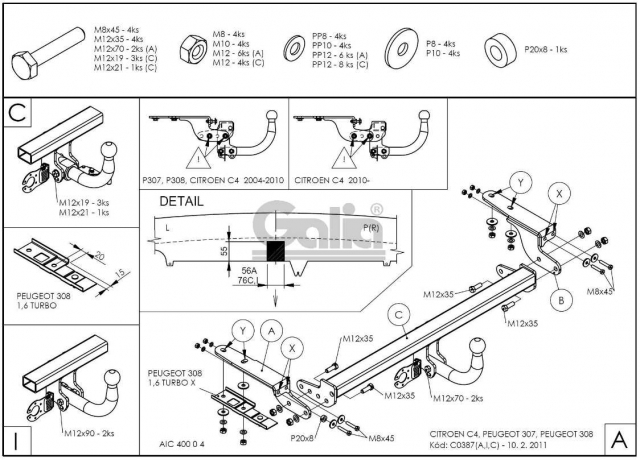 Фаркоп знімний Citroen C4 2010-2018 (хетчбек) #5