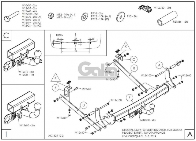 Фаркоп знімний Fiat Scudo 2007-2016 #4