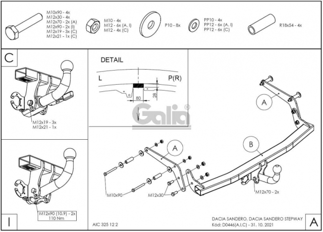 Фаркоп швидкознімний Renault Sandero 2013-2020 (+Stepway) #6