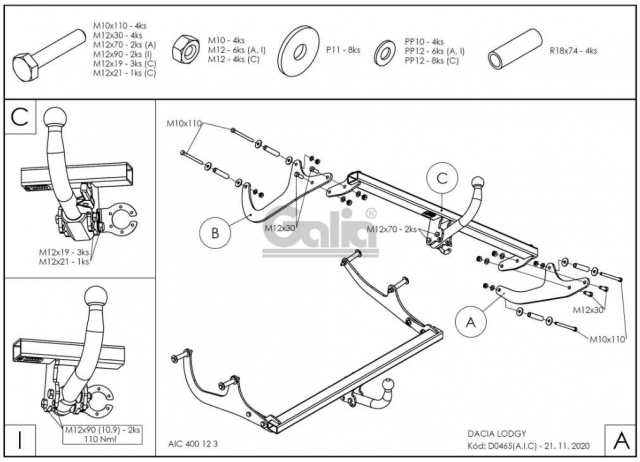 Фаркоп швидкознімний Renault Lodgy 2012-2022 #14