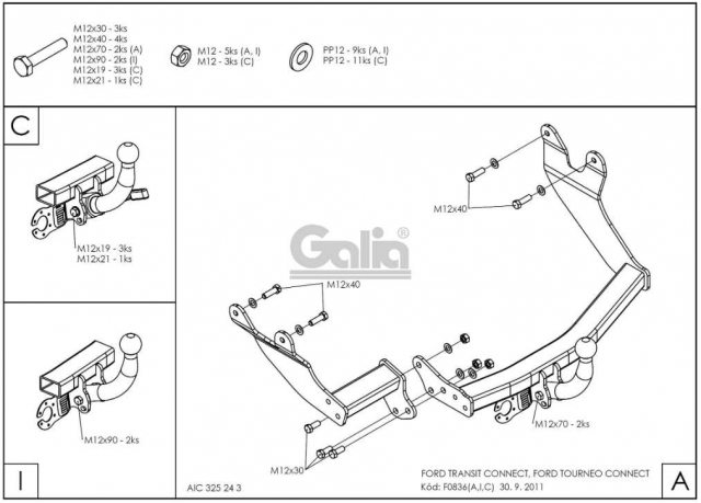Фаркоп знімний Ford Transit Connect 2002-2013 #7