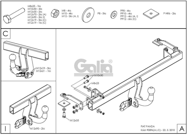 Фаркоп швидкознімний Fiat Panda 2003-2012 #2