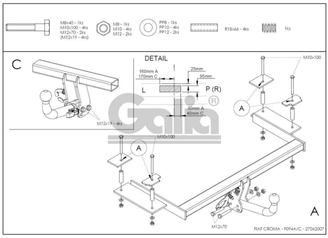 Фаркоп швидкознімний Fiat Croma 2005-2010 #2