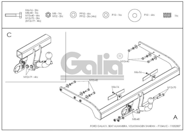 Фаркоп швидкознімний Ford Galaxy 2000-2006 #8