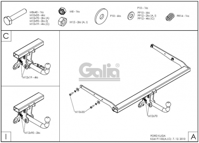Фаркоп знімний Ford Kuga 2008-2012 #2