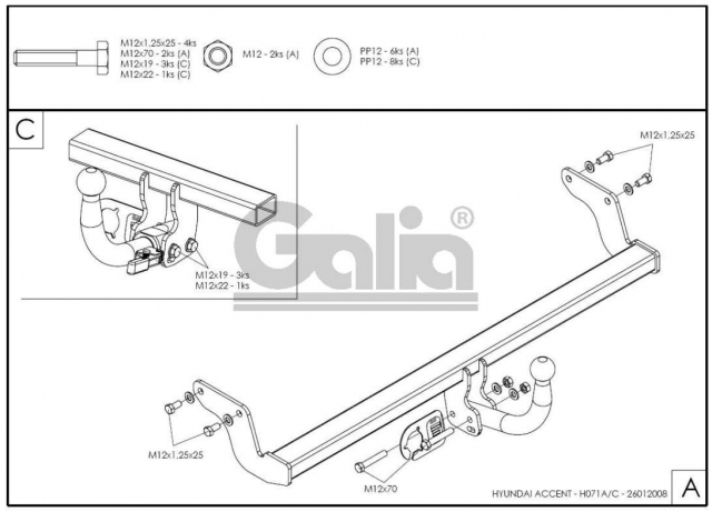 Фаркоп знімний Hyundai Accent 2006-2010 #9