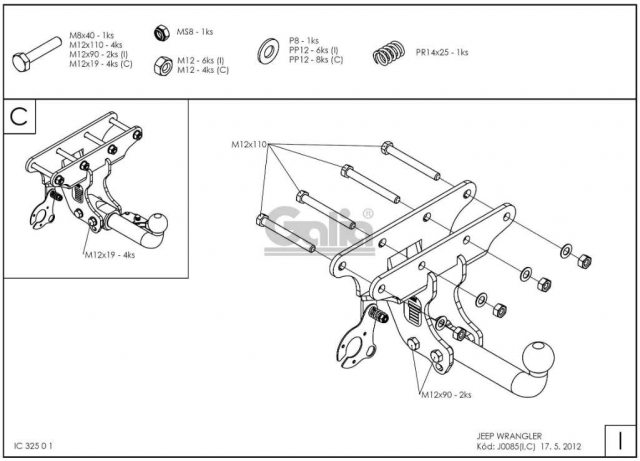 Фаркоп швидкознімний Jeep Wrangler 2007-2018 #11