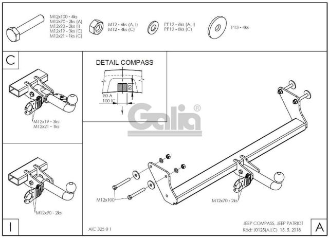 Фаркоп знімний Jeep Compass 2006-2010 #2