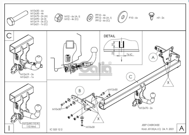 Фаркоп знімний Jeep Cherokee KL 2014-2023 #1
