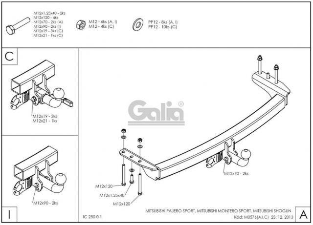 Фаркоп знімний Mitsubishi Pajero Sport 1996-2008 #5