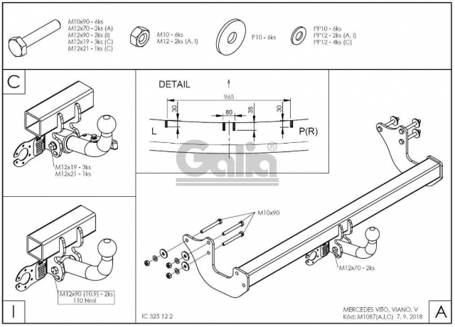 Фаркоп швидкознімний Mercedes Vito W639 2003-2014 #13