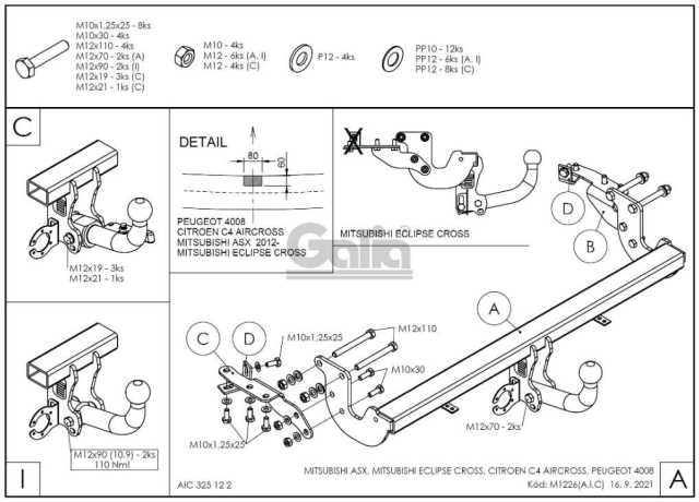 Фаркоп швидкознімний Peugeot 4008 2012- #9