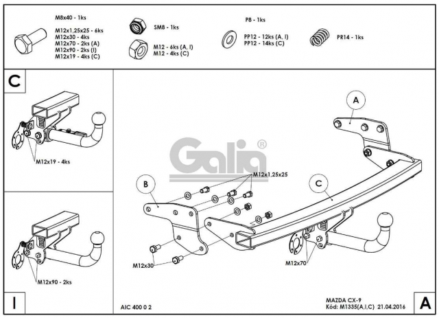 Фаркоп швидкознімний Mazda CX-9 2007-2016 #9