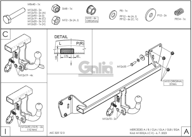 Фаркоп знімний Mercedes EQA H243 2021- #1