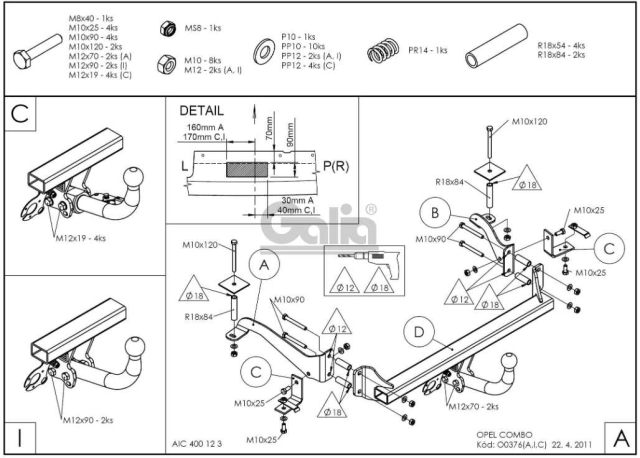Фаркоп швидкознімний Opel Combo C 2001-2011 #5