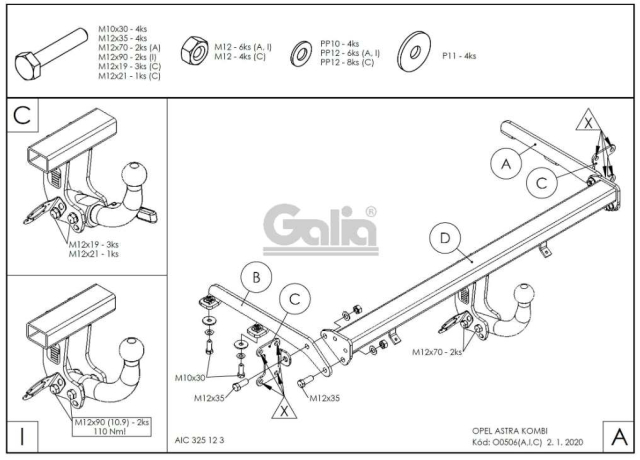 Фаркоп знімний Opel Astra H 2004-2010 (універсал) #2