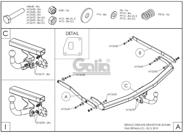 Фаркоп знімний Renault Megane 2002-2008 (седан, універсал) #9