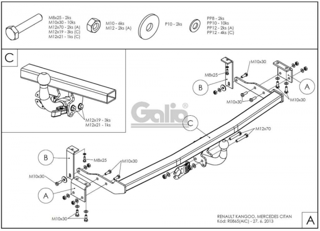 Фаркоп швидкознімний Mercedes Citan W415 2012-2021 #11
