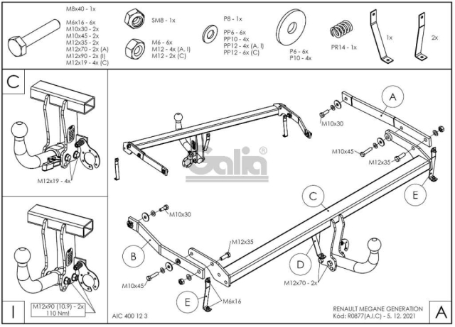 Фаркоп швидкознімний Renault Scenic 2009-2016 #2