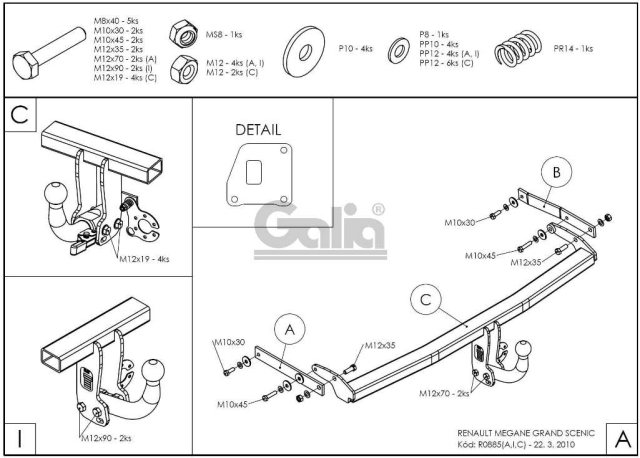 Фаркоп швидкознімний Renault Grand Scenic 2009-2016 #2