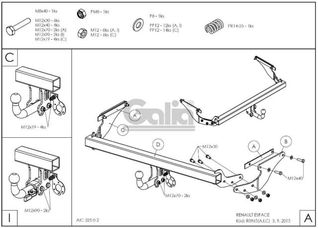Фаркоп швидкознімний Renault Espace 2014-2020 #13