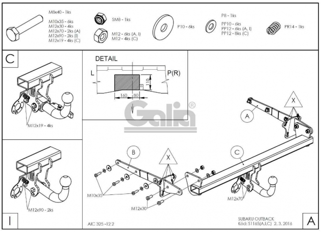 Фаркоп швидкознімний Subaru Outback 2014-2021 #13