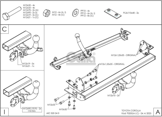 Фаркоп Toyota Corolla E11 1997-2002 (седан, ліфтбек) #2