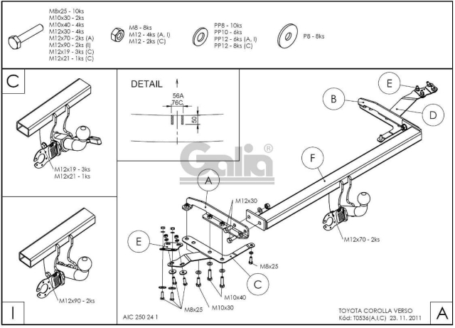 Фаркоп швидкознімний Toyota Corolla Verso 2004-2009 #7