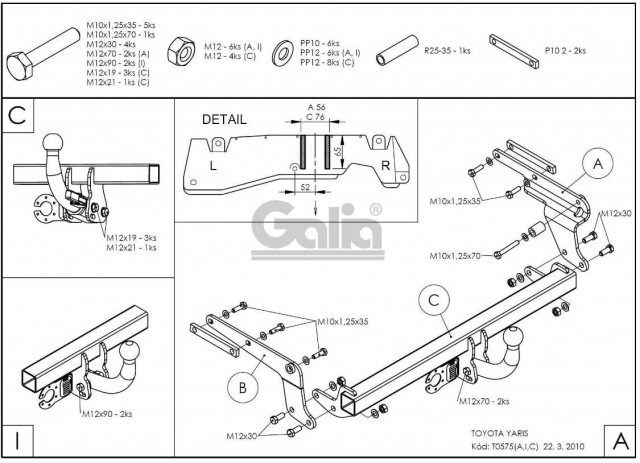 Фаркоп швидкознімний Toyota Yaris 2006-2011 1,4D #7