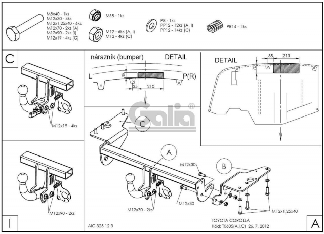 Фаркоп швидкознімний Toyota Corolla E15 2006-2012 (седан) #14