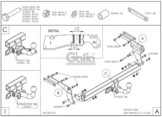 Фаркоп знімний Toyota Yaris 2014-2020 #2
