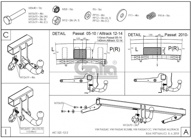 Фаркоп швидкознімний Volkswagen Passat B6 2005-2010 (седан, універсал) #9
